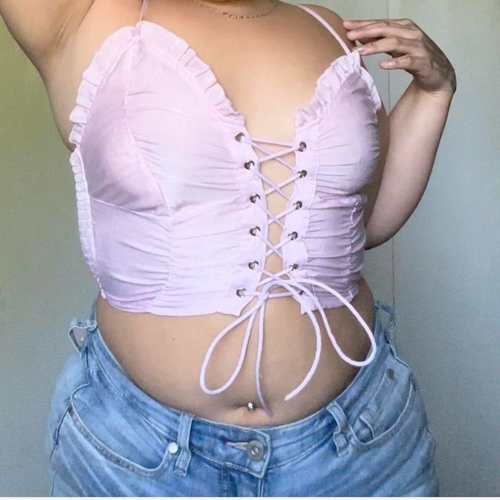 SHEIN Pink corset crop top